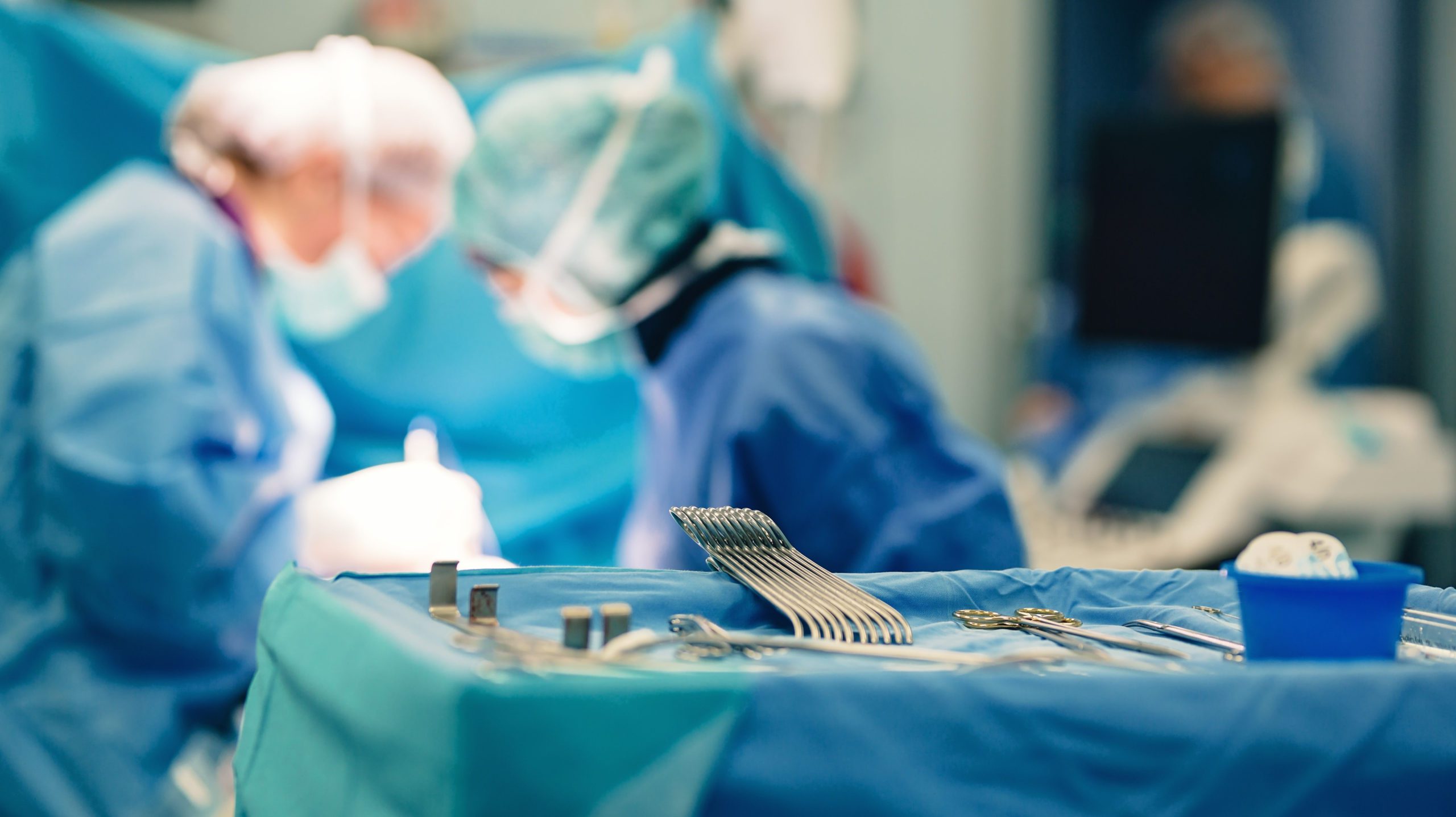 An operating room focusing on surgical tools.
